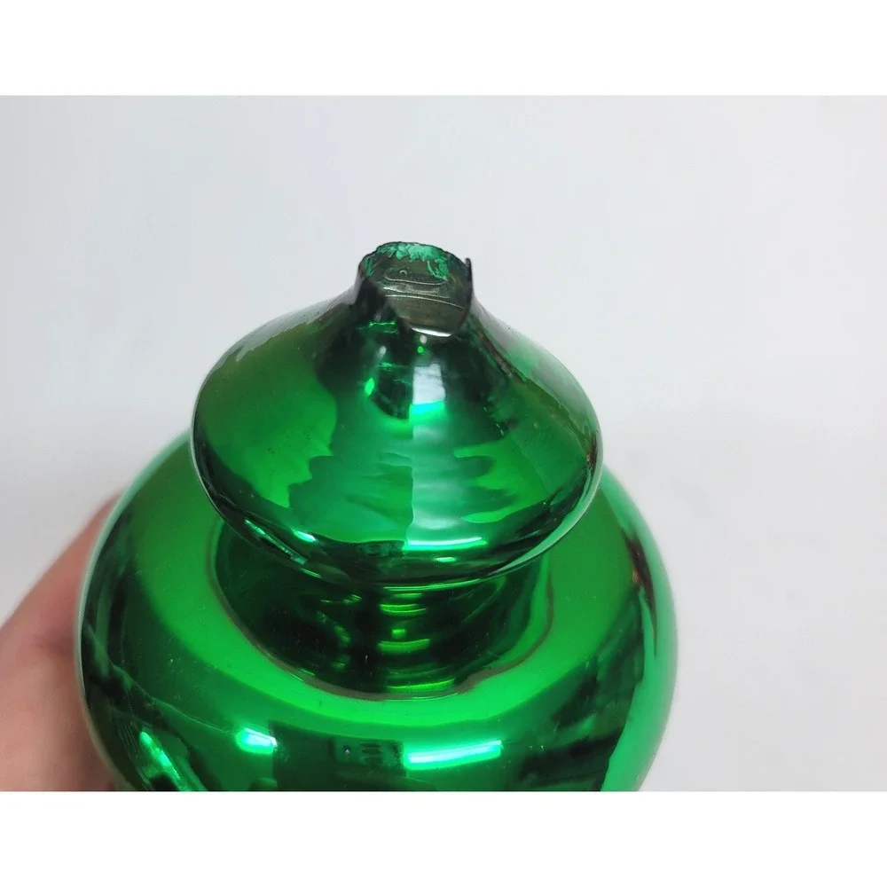 Vintage 1995 Santa's Best European Style Glass Ornaments Red Green Set of 2